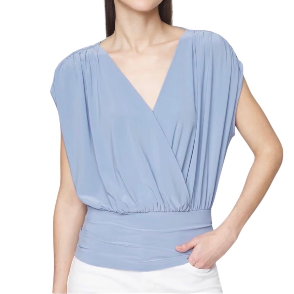 WHBM Matte Jersey Banded Bottom Top size L. NWT